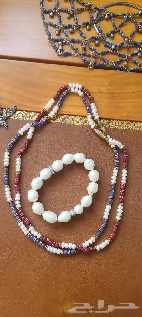 اسوارة نسائية احجار طبيعية فضة و صدف لؤلؤ 10