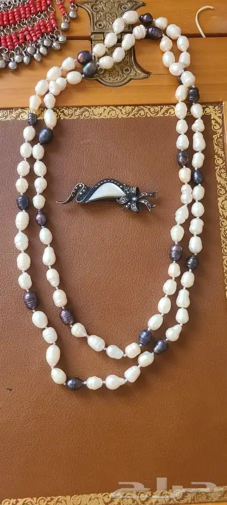اسوارة نسائية احجار طبيعية فضة و صدف لؤلؤ 4