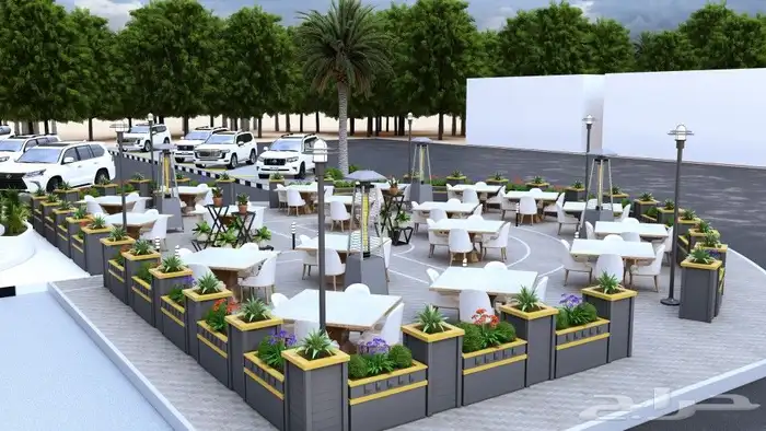 تصميم جلسات خارجيه لمطعم 1