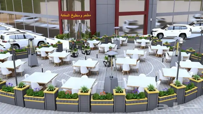 تصميم جلسات خارجيه لمطعم 2