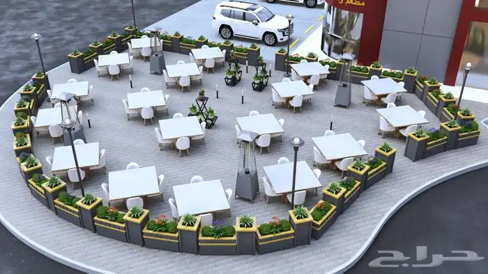 تصميم جلسات خارجيه لمطعم 3