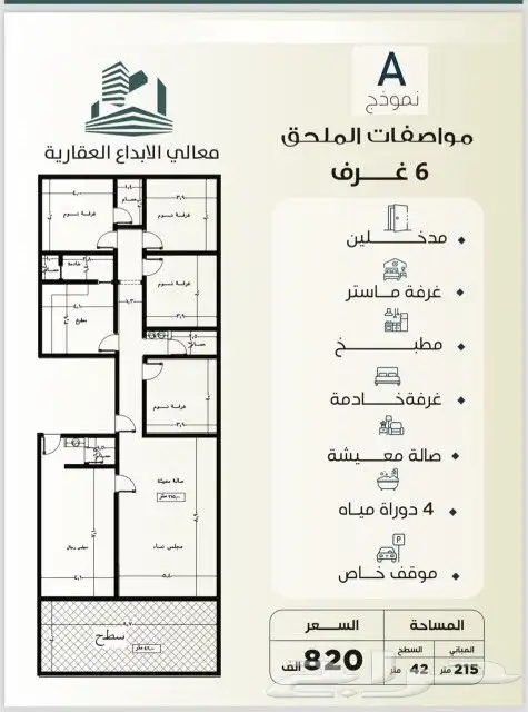 ملاحق للبيع تمليك 6غرف تحت التشطيب حي السلامة 1