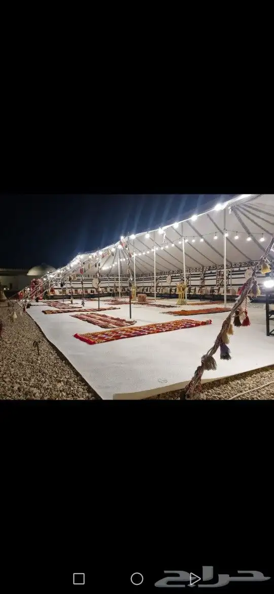 تاجير خيام وشاشات وكراسي وطاولات كنب جلسات عقود إضاءة 0