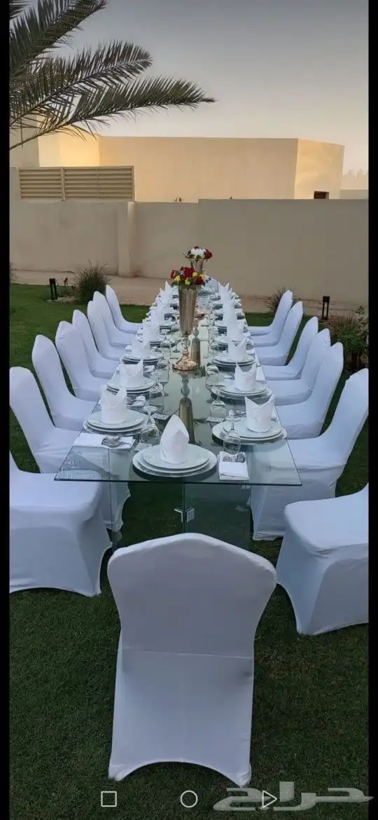 تاجير طاولات مستطيله وطاولات دائري خشب وقزاز سرفس 3