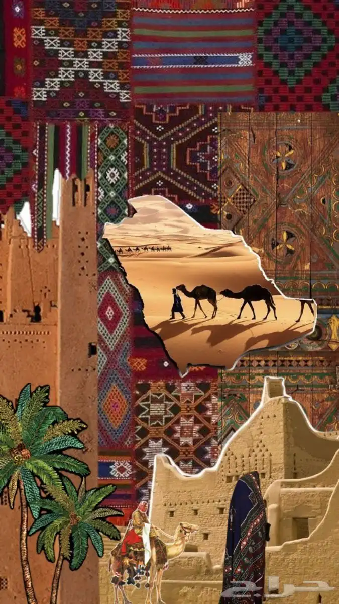 رسم جدار مجالس و استراحات طراز بدوي أو زخارف نجدي. قط عسيري 3