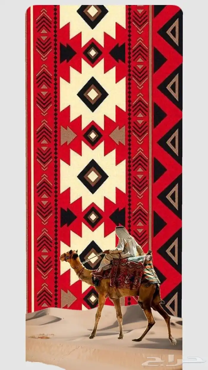 رسم جدار مجالس و استراحات طراز بدوي أو زخارف نجدي. قط عسيري 7