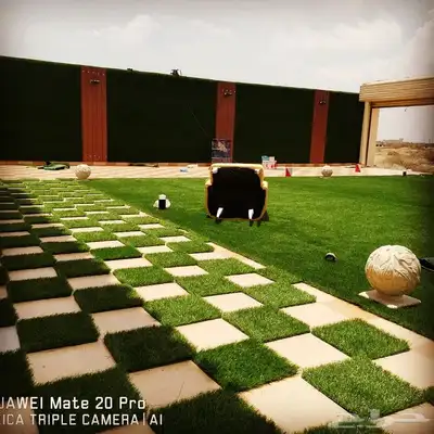 عشب صناعي انجيله تنسيق حدائق جيزان 5