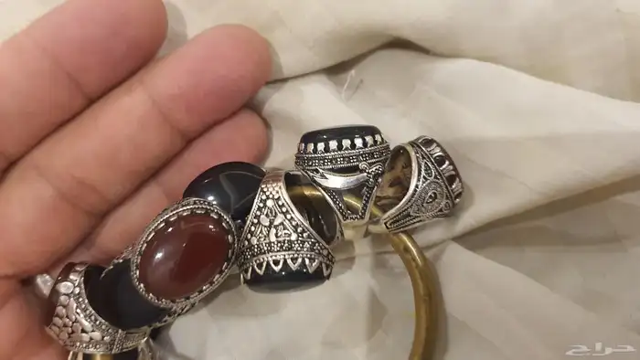 خاتم عقيق فضة 925 3