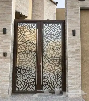 ابواب حديد ليزر ابواب حديد دبل ساج ابواب المنيوم مضلات سواتر 9