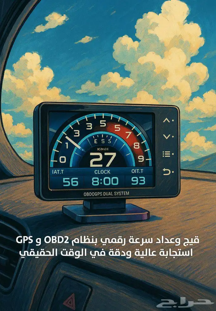 قيج وعداد سرعة رقمي بنظام OBD2 و GPS   دقة عالية 0