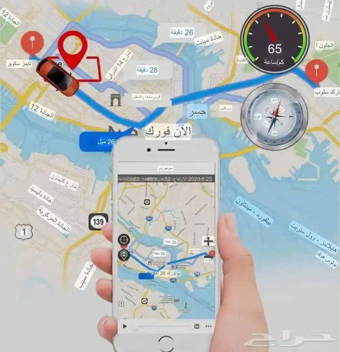 كميرا داشكام امامي وخلفي 4K - واي فاي - موقع GPS 5