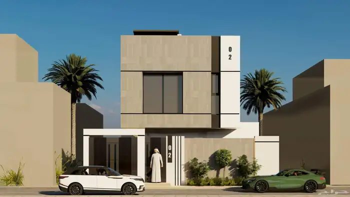 تصميم واجهات فيلا سكنية مودرن 8