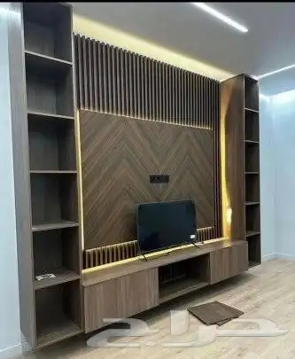 ديكورات شاشات رخام بديل الخشب 2