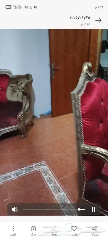 كنب نظيف قطعه كبيره واثنين وسط واربع كراسي 1000ريال 12