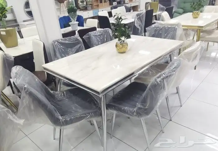 طاولات طعام خشب رخام زجاج جديد بلياردو 34