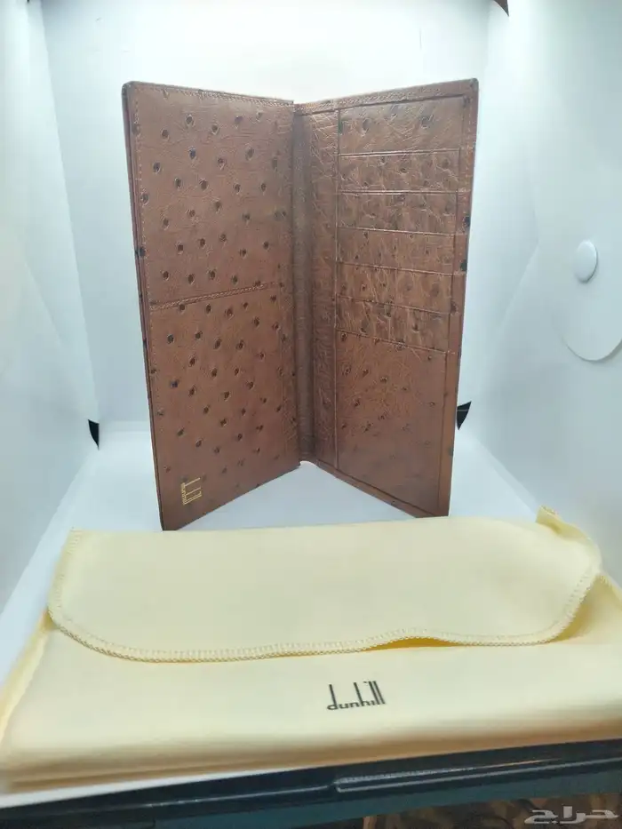 تصفية قطعتين دنهل محفظة جلد نعام ومضرب قولف دنهل اصلي فنتج 10