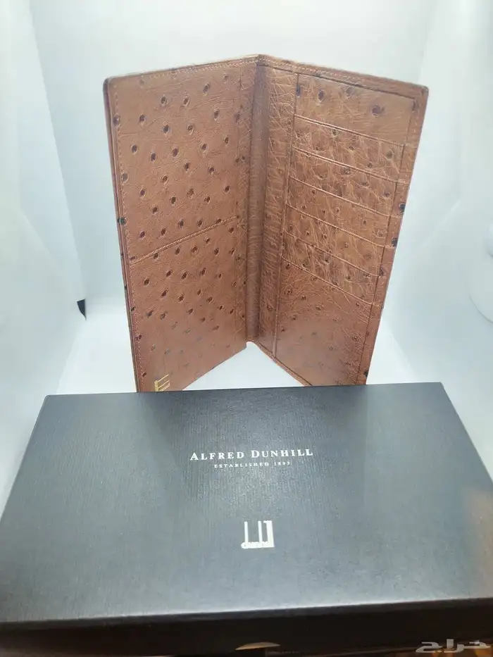 تصفية قطعتين دنهل محفظة جلد نعام ومضرب قولف دنهل اصلي فنتج 9