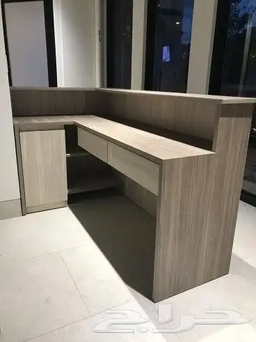 بارتشن خشبي ارفف طاولات مكاتب رسبشن 4