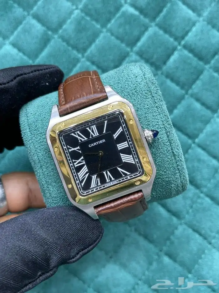 متجر_كاتشي ساعة كارتييه سانتوس جلد 4