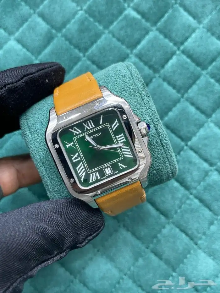 متجر_كاتشي ساعة كارتييه سانتوس جلد 0