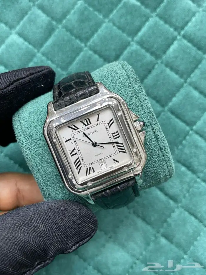 متجر_كاتشي ساعة كارتييه سانتوس جلد 3