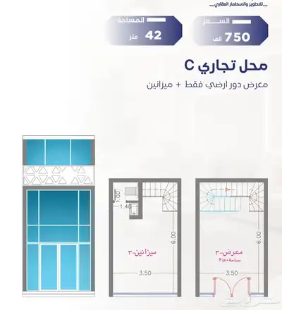 محلات تجارية ميزانين على شارع تجاري 4