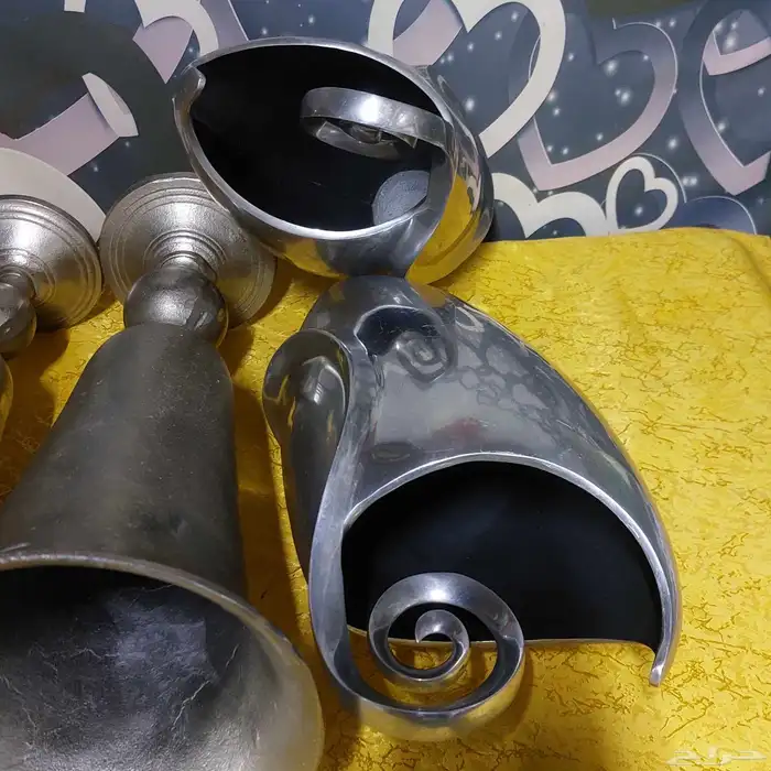 تحف ديكور فازة زهور شموع فضي مزهرية 17