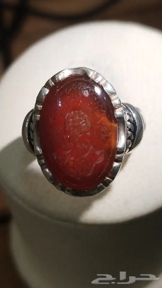 خاتم عقيق يماني منقوش 8