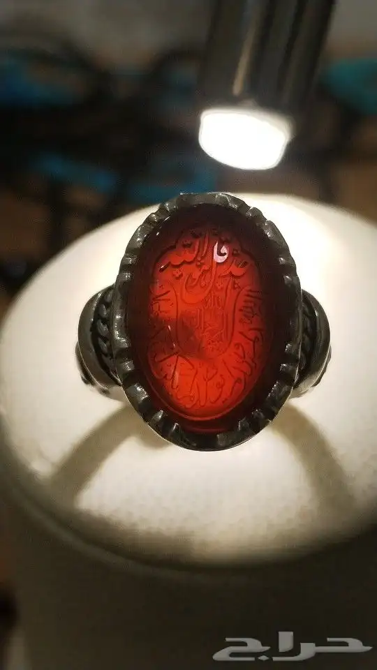 خاتم عقيق يماني منقوش 3