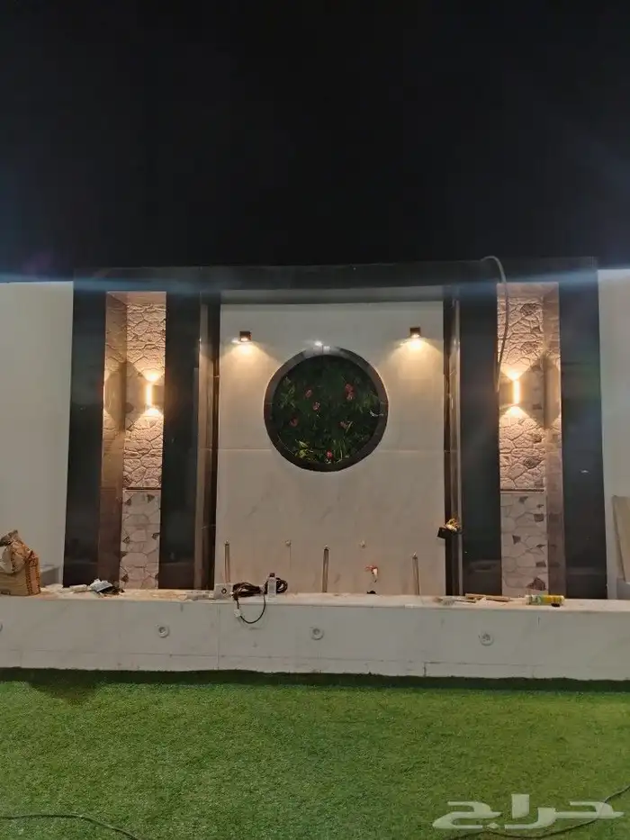 تنسيق حدائق عشب صناعي شلالات مظلات عشب طبيعي 3