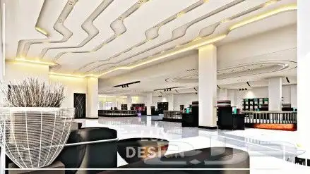 تصميم ديكور سقف محل اقمشه 1