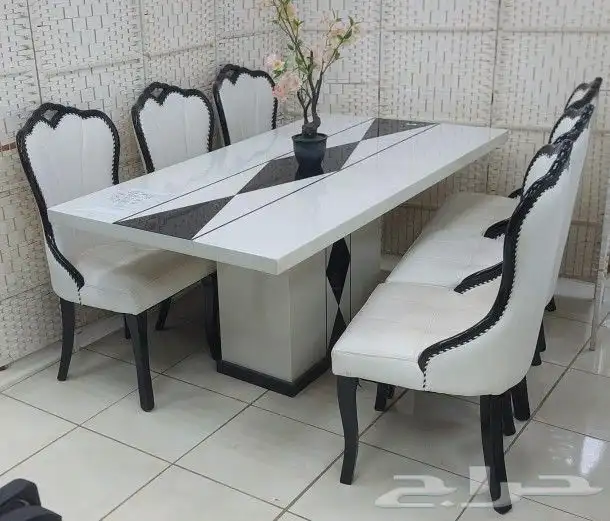 طاولات طعام سيراميك رخام خشب زجاج 47