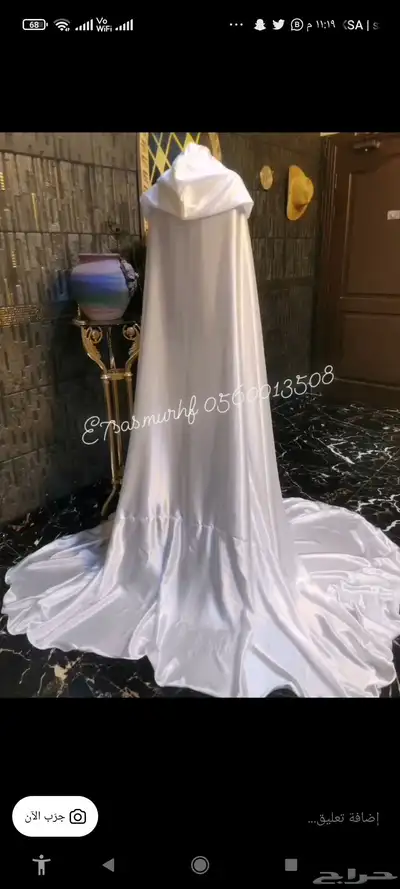عبايه عروس بيضاء للتاجير وفستان سهرة للبيع 4