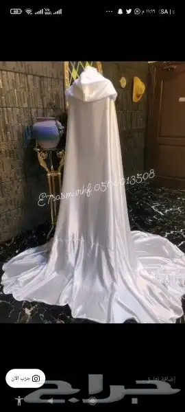عبايه عروس بيضاء للتاجير وفستان سهرة للبيع 1