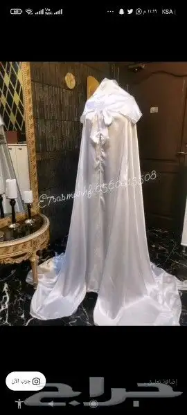 عبايه عروس بيضاء للتاجير وفستان سهرة للبيع 0