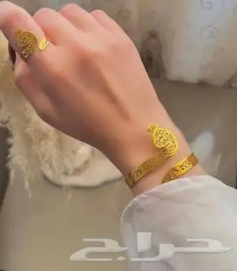مطليات ذهب اسوارة مع خاتم 0