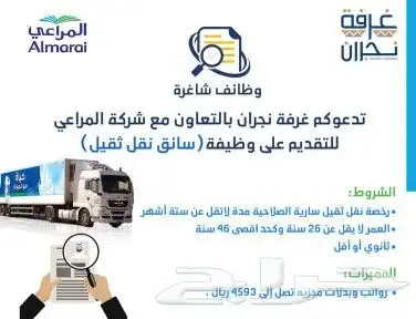 أعلنت شركة المراعي بالتعاون مع غرفة نجران عن توفر (100) فرصة 1