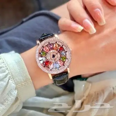 ساعه حريمي مينا دوار اوستيك حزام جلد 2