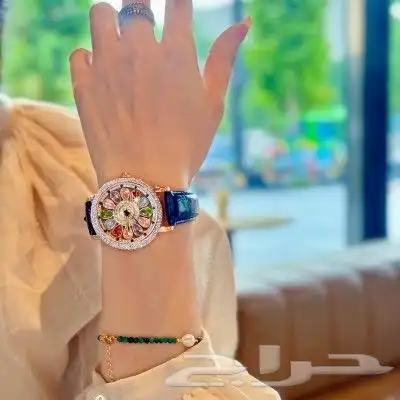 ساعه حريمي مينا دوار اوستيك حزام جلد 0