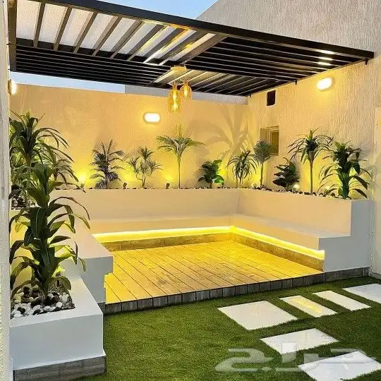 تنسيق حدائق عشب صناعي شلالات مظلات ديكورات 8