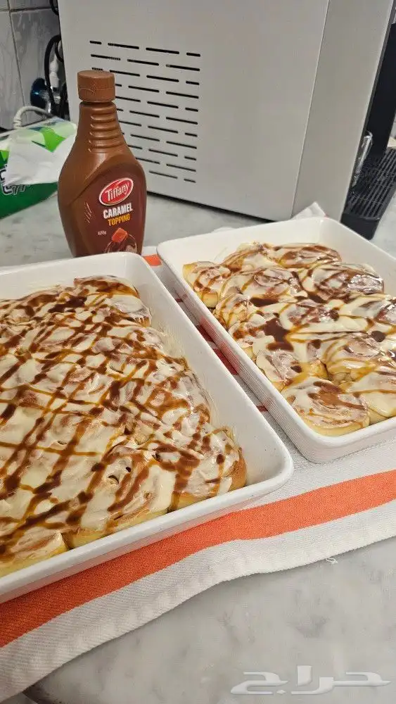 سينابون بالصوص الابيض والكراميل والنستله 1