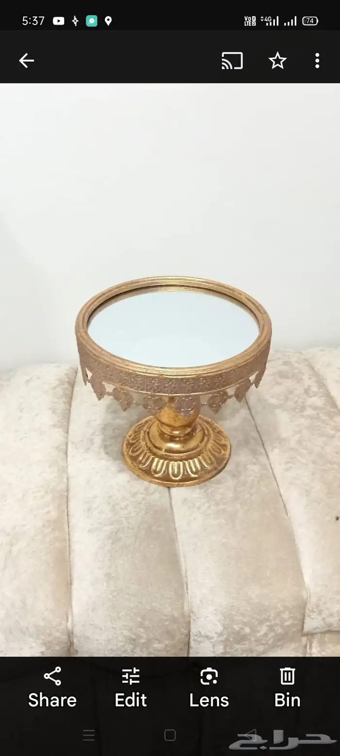 حامل كيك معدني ذهبي 1