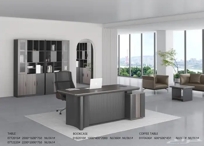 office furnitur طقم مكتب مدير فخم بارتيشن وركستيشن دواليب 0