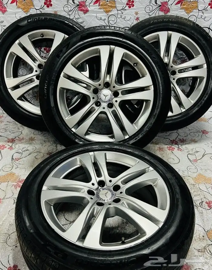 جنوط مرسيدس S500 2019 مع كفرات برجستون نظيفه 1