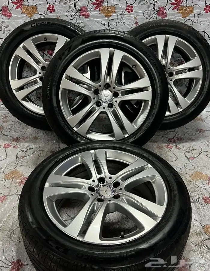 جنوط مرسيدس S500 2019 مع كفرات برجستون نظيفه 0