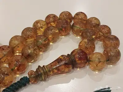 مسباح سبحة كهرمان طبيعي 41 خرزة 5