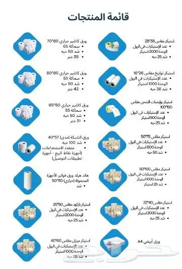 رول كاشير حراري جميع المقاسات - أسعار جملة - توصيل سريع لكل 0