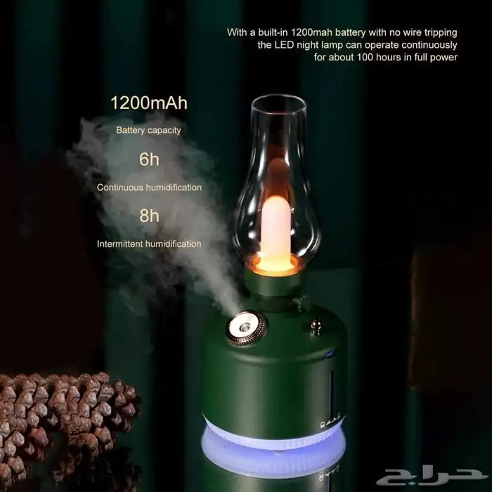 فواحة الكترونية على شكل مصباح قديم مع إضاءة 2