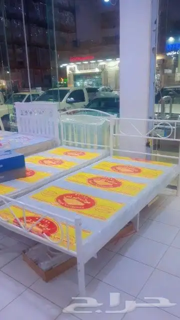 سرير حديد سرير بوكس دولاب خشب مفارش بطانيه مخده شراشف 6
