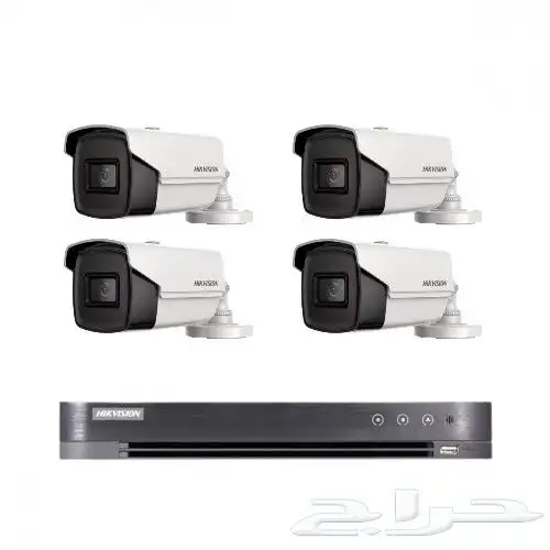 عدد 4 كاميرات 8 ميجا - خارجية رؤية ليلية 60 متر مع جهاز تسج 0